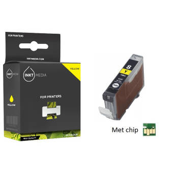 Inktmedia® - Inktcartridge - Geschikt Canon CLI-8Y inktcartridge Geel MET CHIP - Cartridge met Inkt