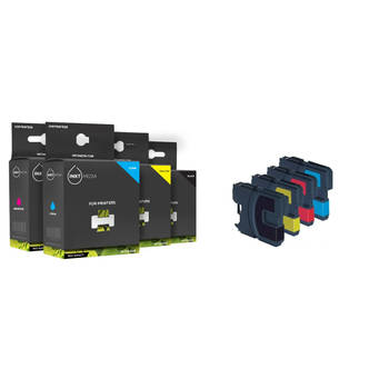 Inktmedia® - Inktcartridge - Geschikt Brother LC-980 serie inktcartridges SET - Cartridge met Inkt