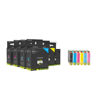 Inktmedia® - Geschikt Epson T0801 tot T0806 T0807 inkt cartridges