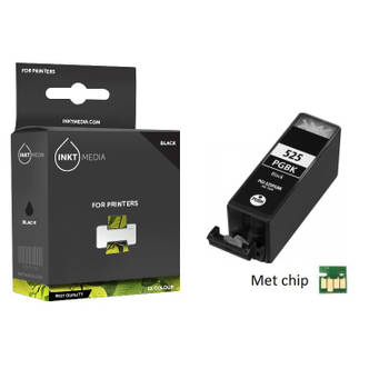 Inktmedia® - Inktcartridge - Geschikt Canon PGI-525BK inktcartridge Zwart MET CHIP - Cartridge met Inkt