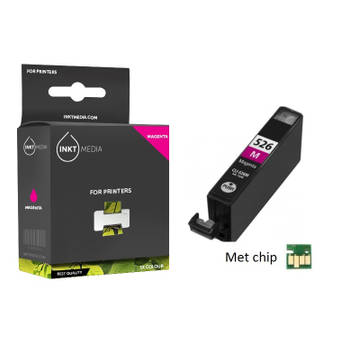 Inktmedia® - Inktcartridge - Geschikt Canon CLI-526M inktcartridge Magenta MET CHIP - Cartridge met Inkt