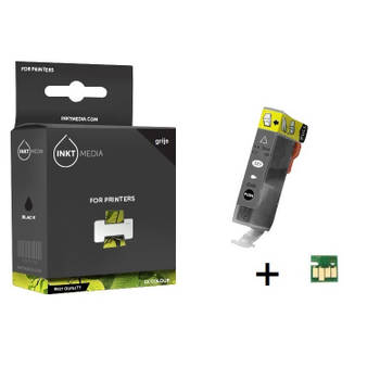 Inktmedia® - Inktcartridge - Geschikt Canon CLI-526GY inktcartridge Grijs MET CHIP - Cartridge met Inkt