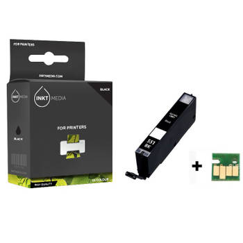 Inktmedia® - Inktcartridge - Geschikt Canon CLI-551BK XL inktcartridge Zwart MET CHIP - Cartridge met Inkt