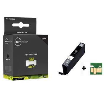 Inktmedia® - Inktcartridge - Geschikt Canon CLI-551GY XL inktcartridge Grijs MET CHIP - Cartridge met Inkt