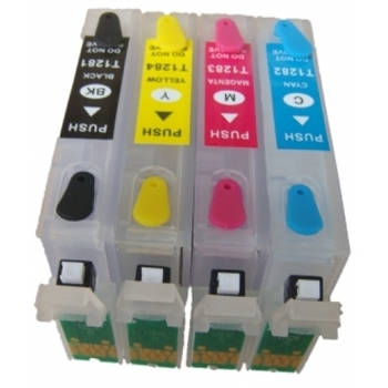 Inktmedia® - Geschikt Epson T1285 ( T1281 tot T1284 ) Navulbare cartridges (met ARC chip)