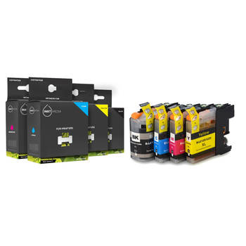 Inktmedia® - Inktcartridge - Geschikt Brother LC-127XL & 125XL Set inktcartridge - Cartridge met Inkt