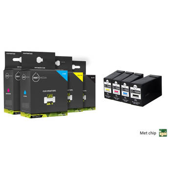 Inktmedia® - Geschikt Set Canon PGI-1500XL BK C M Y multi pack zwart, cyaan, magenta, geel hoge capaciteit