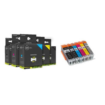 Inktmedia® - Geschikt Canon PGI-570BK Cli-571 XL serie met grijs MET CHIP complete set