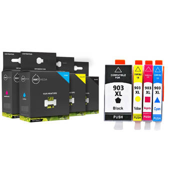 Inktmedia® - Inktcartridge - Geschikt HP 903XL L SET inktcartridges BK C M Y extra hoge capaciteit - Cartridge met Inkt