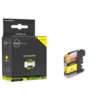 Inktmedia® - Inktcartridge - Geschikt Brother LC-12EY inktcartridge geel met chip - Cartridge met Inkt