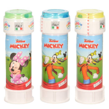 4x Disney Mickey Mouse bellenblaas flesjes met bal spelletje in dop 60 ml voor kinderen - Bellenblaas