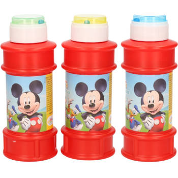4x Disney Mickey Mouse bellenblaas flesjes met bal spelletje in dop 175 ml voor kinderen - Bellenblaas