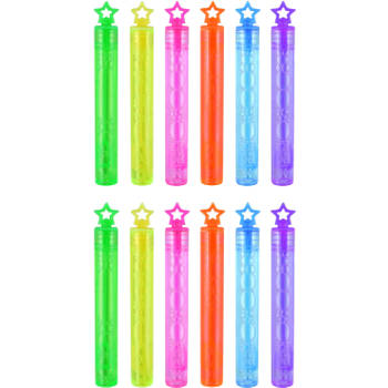 Bellenblaas - 12x stuks - neon kleuren - 4 ml - uitdeel cadeau/kinderfeestje - bruiloft - Bellenblaas