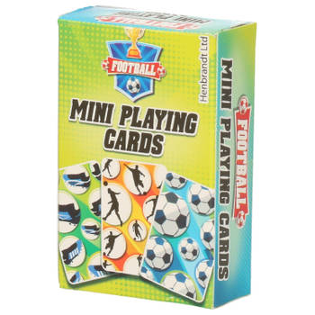 Mini voetbal thema speelkaarten 6 x 4 cm in doosje - Kaartspel