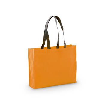 Draagtas/schoudertas/boodschappentas in de kleur oranje 40 x 32 x 11 cm - Boodschappentassen