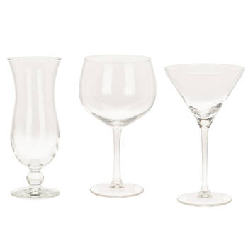 Cocktails maken glazen set - 12x stuks - 3 verschillende soorten - Cocktailglazen