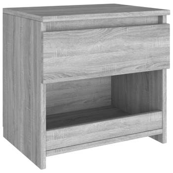 vidaXL Nachtkastje 40x30x39 cm bewerkt hout grijs sonoma eikenkleurig