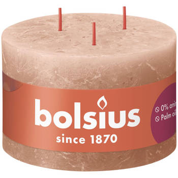 Bolsius Stompkaars Rustiek 3 Lonten Creamy Caramel - 9 cm / ø 14 cm