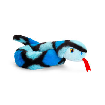 Pluche knuffel dier kleine opgerolde slang blauw 65 cm - Knuffeldier