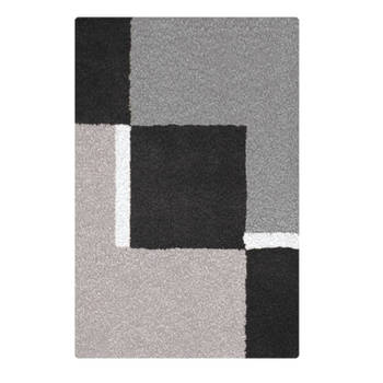 Kleine Wolke Badmat Dakota Platinum 60x90 cm grijs en zwart