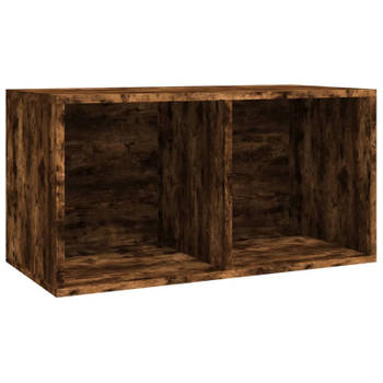 vidaXL Opbergbox voor LP's 71x34x36 cm bewerkt hout gerookt eikenkleur