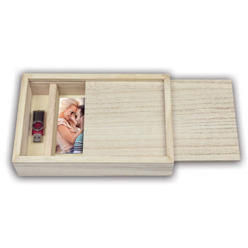 ZEP - Fotobox hout voor foto's 10x15 cm met USB opbergvakje - CX7546