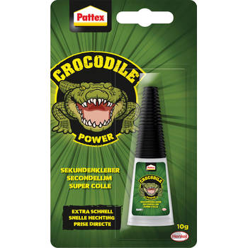 Pattex Crocodile Power secondelijm, tube van 10 gr, op blister 8 stuks