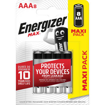 Energizer batterijen Max AAA, blister van 8 stuks