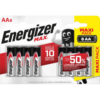 Energizer batterijen Max AA, blister van 8 stuks