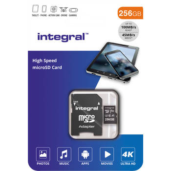 Integral geheugenkaart microSDXC V30, 256 GB