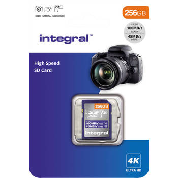 Integral geheugenkaart SDXC V30, 256 GB