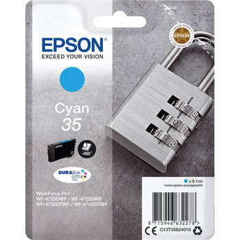 Epson inktcartridge 35, 9,1 ml, OEM C13T35824010, cyaan