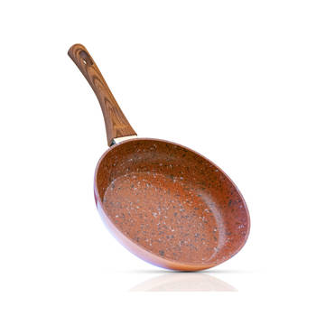 Livington Copper & Stone Pan - 24cm koekenpan- anti-aanbaklaag en krasbestendig - graniet look