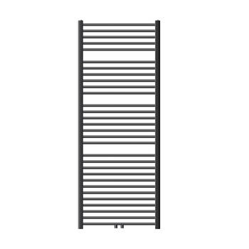 Badkamerradiator Sahara 750x1800 mm antraciet gebogen met middenaansluiting LuxeBath