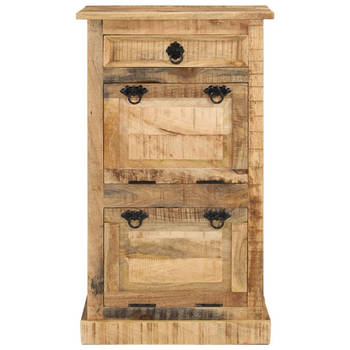 The Living Store Schoenenkast Antieke Stijl - 50 x 38 x 87 cm - Massief Mangohout