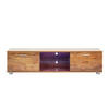 TV meubel - dressoir - led verlichting - 140 cm breed - bruin houtstructuur