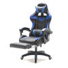 Gamestoel met voetsteun Cyclone tieners - bureaustoel - racing gaming stoel - blauw zwart