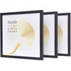 Vinyl lp platen wissellijst - frame lijst voor inlijsten LP vinyl elpee platen - hout - zwart - 3 stuks