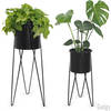 Gadgy Bloempot op standaard set van 2 - Plantenstandaard met Pot - Plantenonderzetter - Metaal - 70.5 en 48CM Hoog