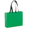 Draagtas/schoudertas/boodschappentas in de kleur groen 40 x 32 x 11 cm - Boodschappentassen