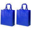 2x stuks draagtassen/schoudertassen/boodschappentassen in de kleur blauw 35 x 40 x 15 cm - Boodschappentassen