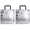 2x stuks draagtassen/schoudertassen in opvallende metallic zilveren kleur 45 x 44 x cm - Schoudertas
