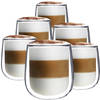 Luxe Latte Macchiato Glazen Dubbelwandig - Cappuccinoglazen - Theeglas - 350 ML - Set Van 6