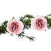 2x stuks kerstboom bloemen/rozen op clip poeder roze 14 cm - Kersthangers