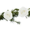 2x stuks kerstboom decoratie bloemen roos wit glitter op clip 18 cm - Kersthangers