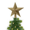 Kerstboom piek kunststof goud glitter 19 cm - kerstboompieken