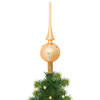Kerst piek van glas mat goud gedecoreerd H28 cm - kerstboompieken