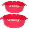 Forte plastics kunststof keuken vergieten 2x combiset roze 27 x 10 cm en 23 x 9 cm - Vergieten