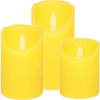 1x set gele LED kaarsen / stompkaarsen met bewegende vlam - LED kaarsen