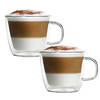 Luxe Latte Macchiato Glazen Dubbelwandig - Koffieglazen - Cappuccino Glazen - Theeglas 420 ML - Met oor- Set van 2